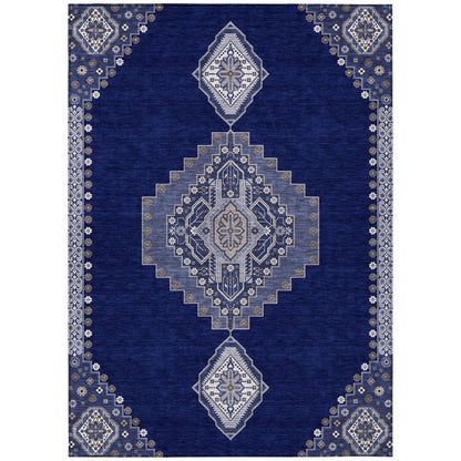 LOOMLAN Rugs Elira Blue Washable Indoor-Outdoor Rug