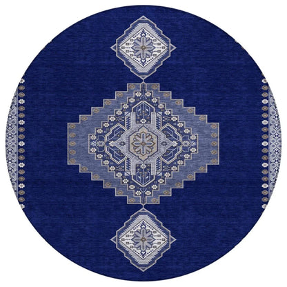 LOOMLAN Rugs Elira Blue Washable Indoor-Outdoor Rug