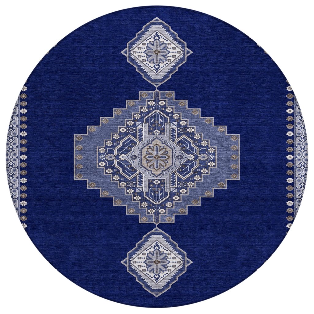 LOOMLAN Rugs Elira Blue Washable Indoor-Outdoor Rug