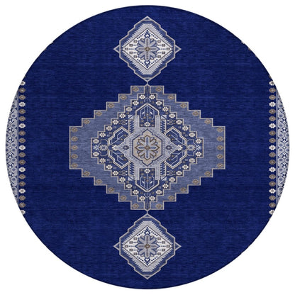 LOOMLAN Rugs Elira Blue Washable Indoor-Outdoor Rug