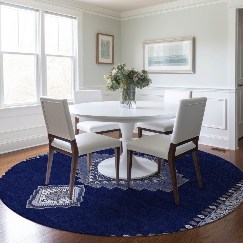 LOOMLAN Rugs Elira Blue Washable Indoor-Outdoor Rug