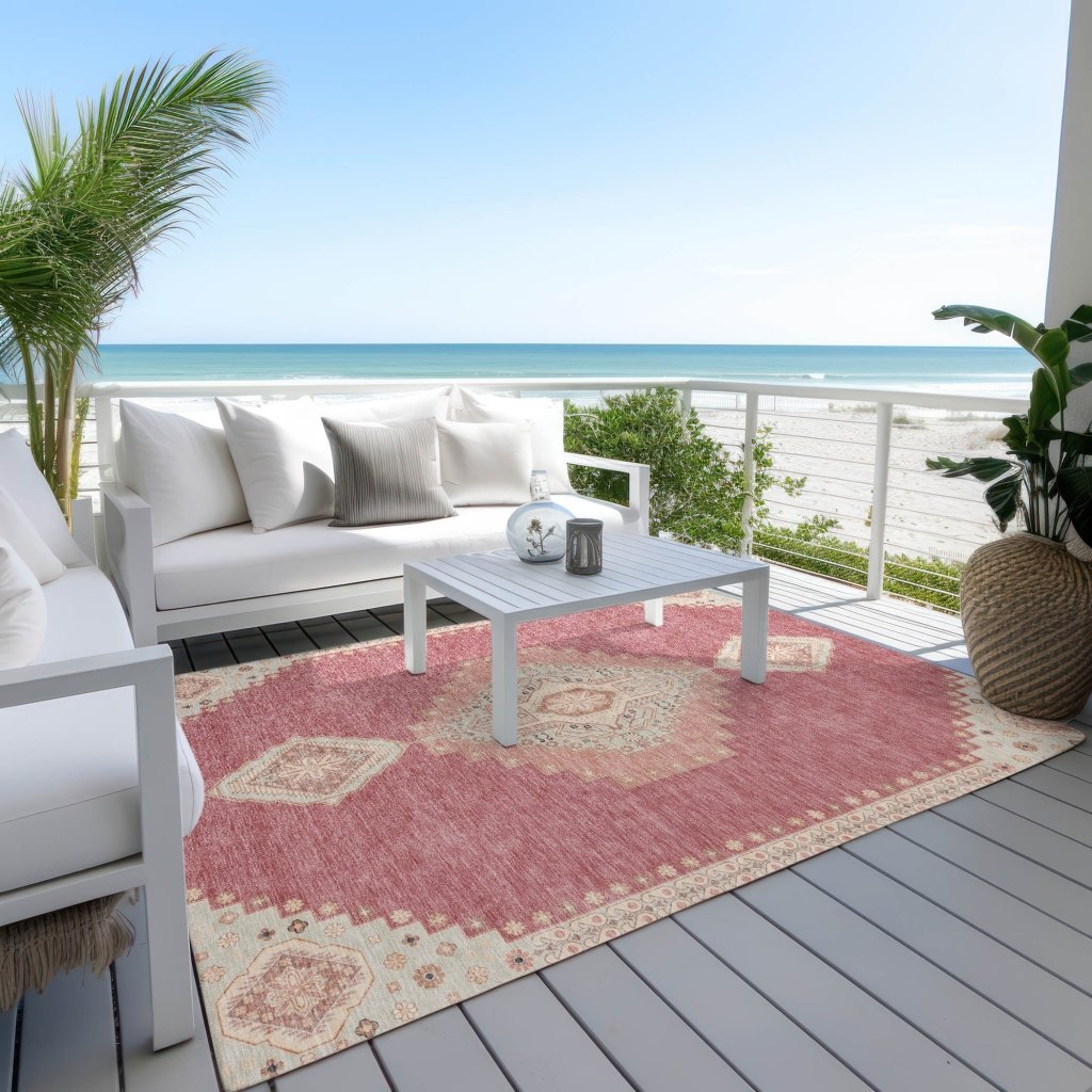 LOOMLAN Rugs Elira Blush Washable Indoor-Outdoor Rug