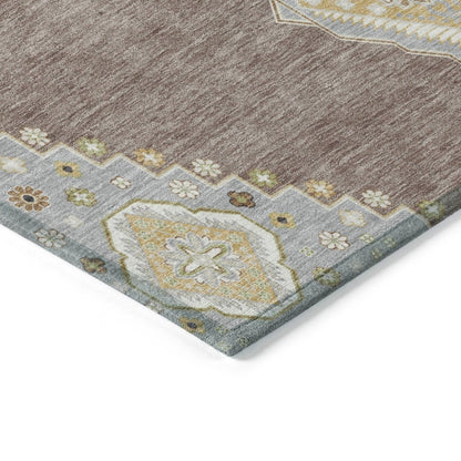 LOOMLAN Rugs Elira Brown Washable Indoor-Outdoor Rug
