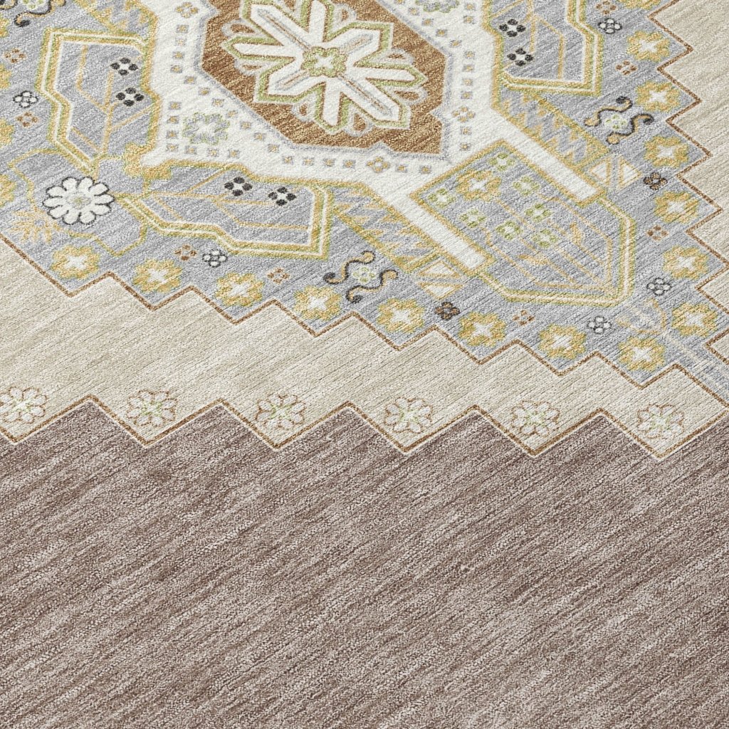 LOOMLAN Rugs Elira Brown Washable Indoor-Outdoor Rug