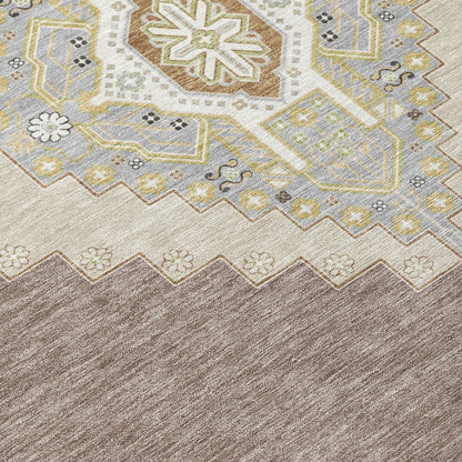 LOOMLAN Rugs Elira Brown Washable Indoor-Outdoor Rug