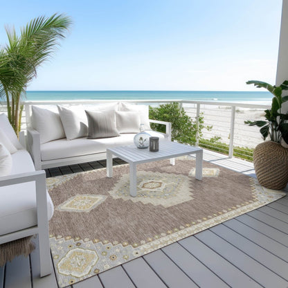 LOOMLAN Rugs Elira Brown Washable Indoor-Outdoor Rug