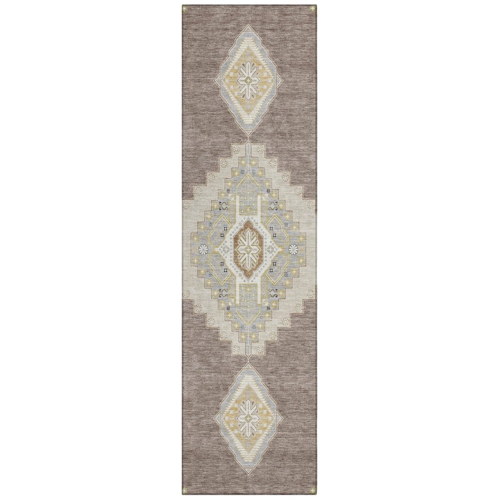 LOOMLAN Rugs Elira Brown Washable Indoor-Outdoor Rug