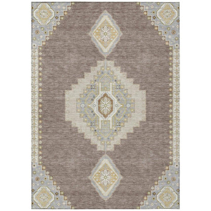 LOOMLAN Rugs Elira Brown Washable Indoor-Outdoor Rug