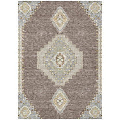 LOOMLAN Rugs Elira Brown Washable Indoor-Outdoor Rug
