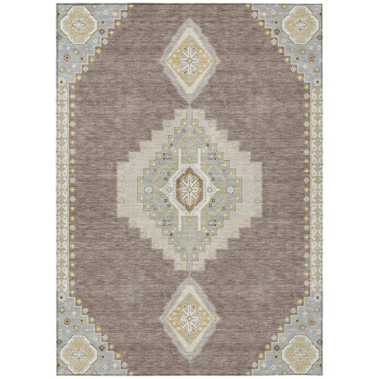 LOOMLAN Rugs Elira Brown Washable Indoor-Outdoor Rug