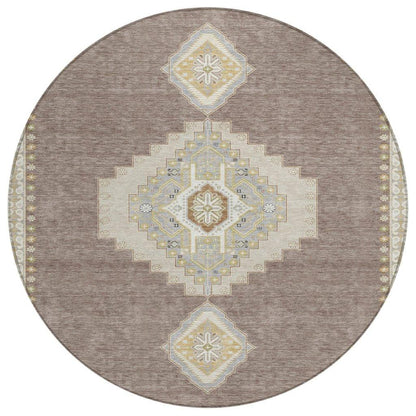 LOOMLAN Rugs Elira Brown Washable Indoor-Outdoor Rug