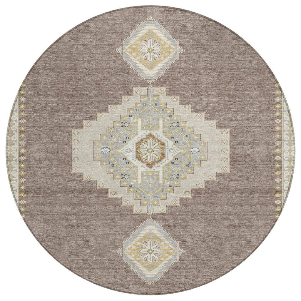 LOOMLAN Rugs Elira Brown Washable Indoor-Outdoor Rug