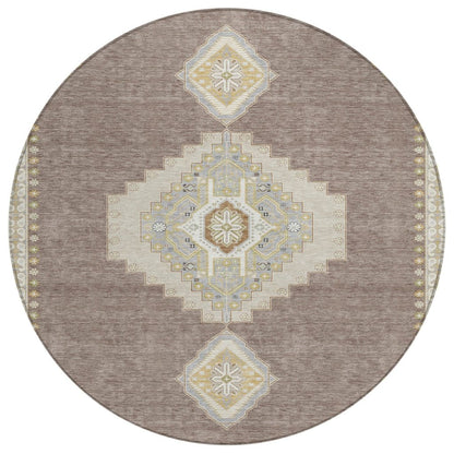LOOMLAN Rugs Elira Brown Washable Indoor-Outdoor Rug