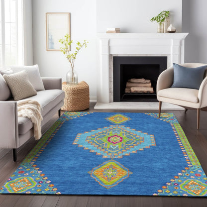 LOOMLAN Rugs Elira Denim Washable Indoor-Outdoor Rug