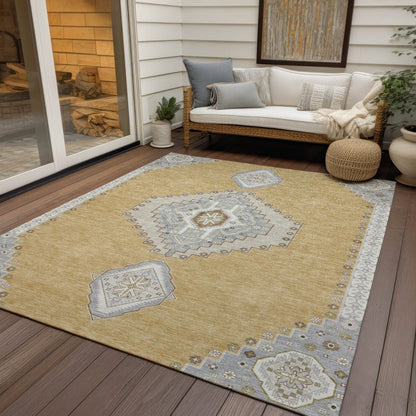 LOOMLAN Rugs Elira Gold Washable Indoor-Outdoor Rug
