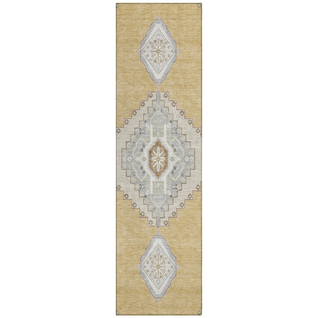 LOOMLAN Rugs Elira Gold Washable Indoor-Outdoor Rug
