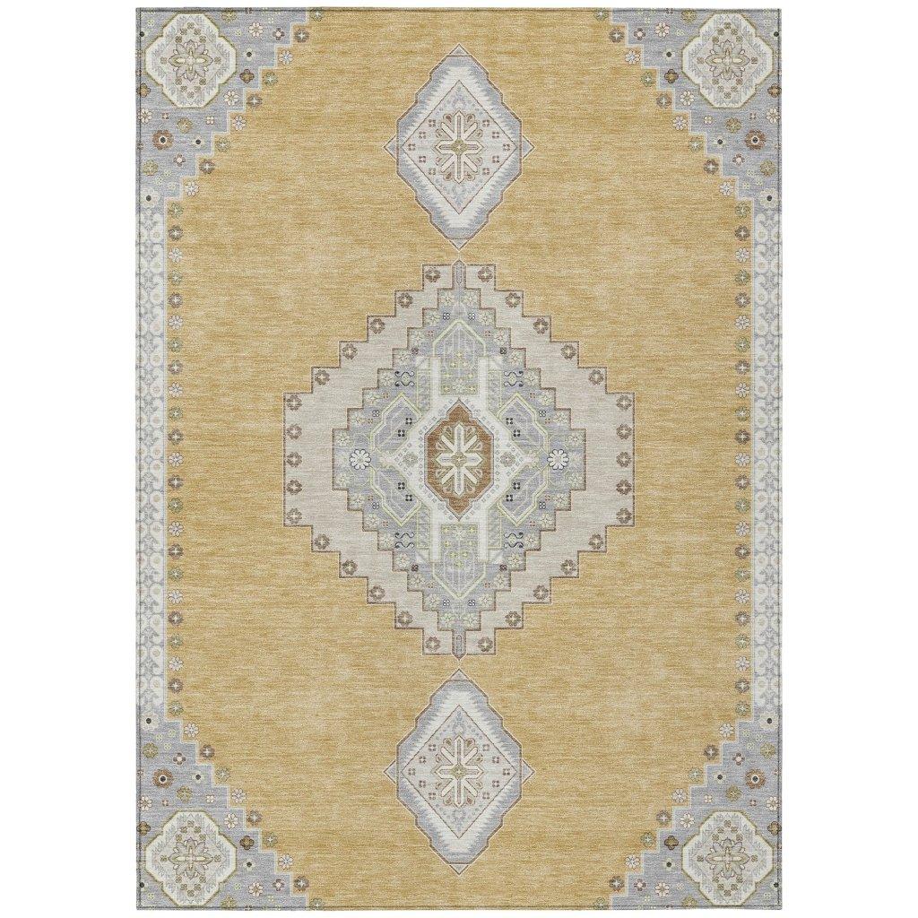 LOOMLAN Rugs Elira Gold Washable Indoor-Outdoor Rug