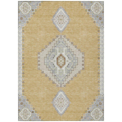 LOOMLAN Rugs Elira Gold Washable Indoor-Outdoor Rug