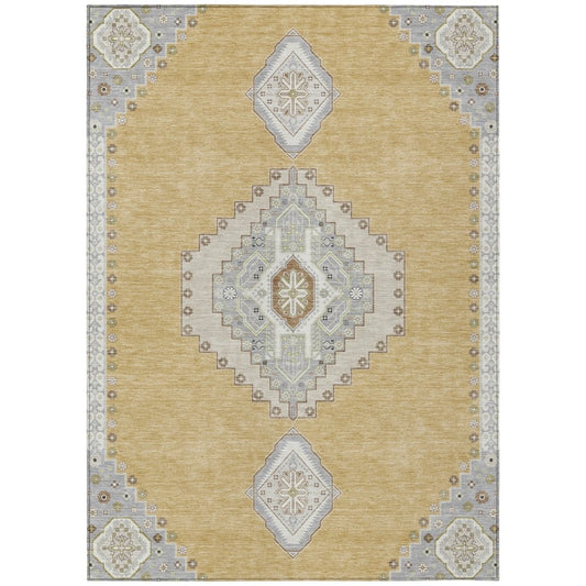 LOOMLAN Rugs Elira Gold Washable Indoor-Outdoor Rug