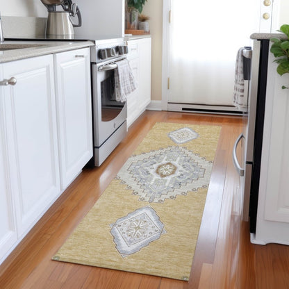LOOMLAN Rugs Elira Gold Washable Indoor-Outdoor Rug