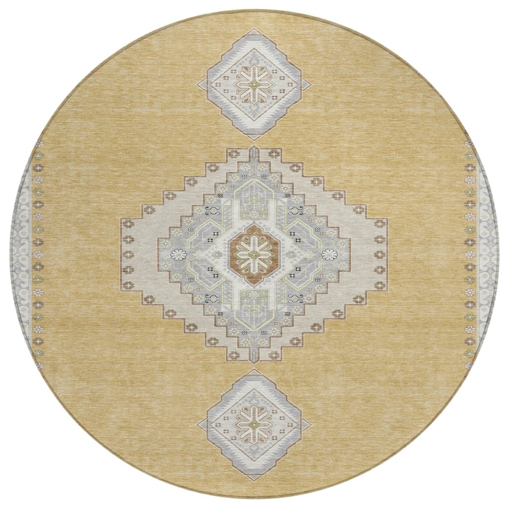LOOMLAN Rugs Elira Gold Washable Indoor-Outdoor Rug