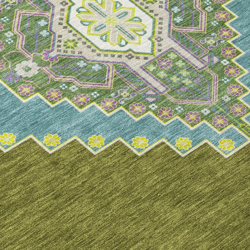LOOMLAN Rugs Elira Green Washable Indoor-Outdoor Rug
