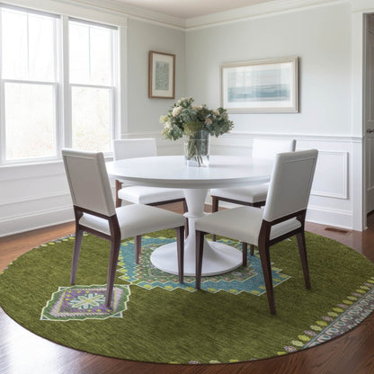 LOOMLAN Rugs Elira Green Washable Indoor-Outdoor Rug