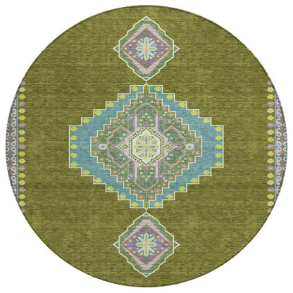 LOOMLAN Rugs Elira Green Washable Indoor-Outdoor Rug