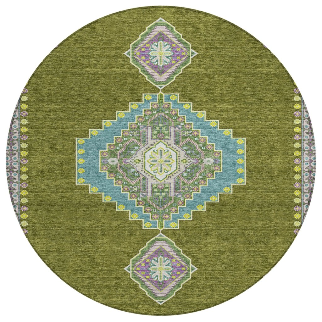 LOOMLAN Rugs Elira Green Washable Indoor-Outdoor Rug