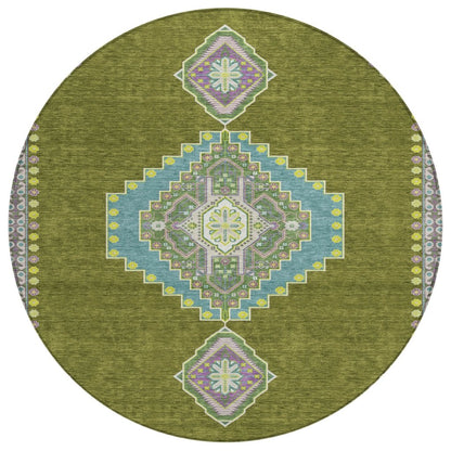 LOOMLAN Rugs Elira Green Washable Indoor-Outdoor Rug