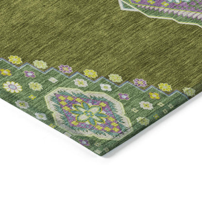 LOOMLAN Rugs Elira Green Washable Indoor-Outdoor Rug