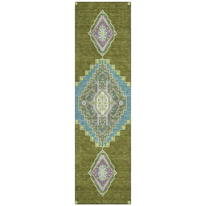 LOOMLAN Rugs Elira Green Washable Indoor-Outdoor Rug
