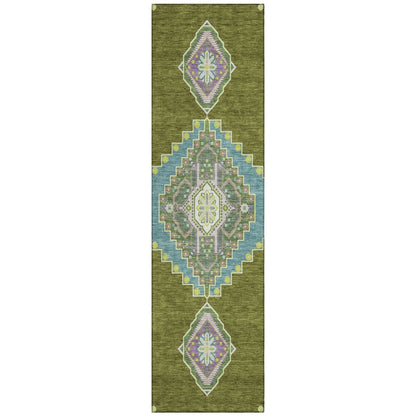 LOOMLAN Rugs Elira Green Washable Indoor-Outdoor Rug