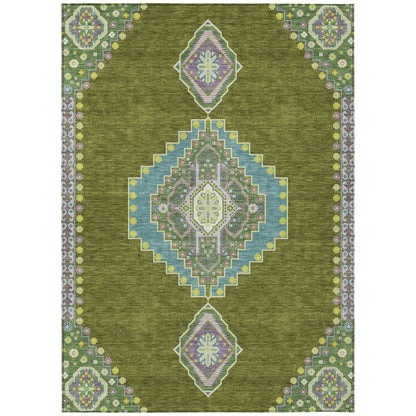 LOOMLAN Rugs Elira Green Washable Indoor-Outdoor Rug