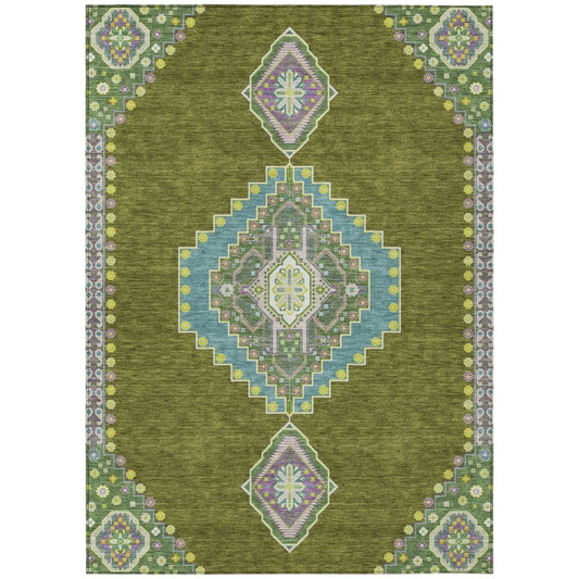 LOOMLAN Rugs Elira Green Washable Indoor-Outdoor Rug