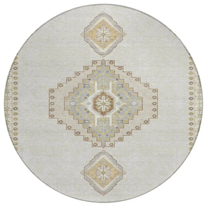 LOOMLAN Rugs Elira Ivory Washable Indoor-Outdoor Rug