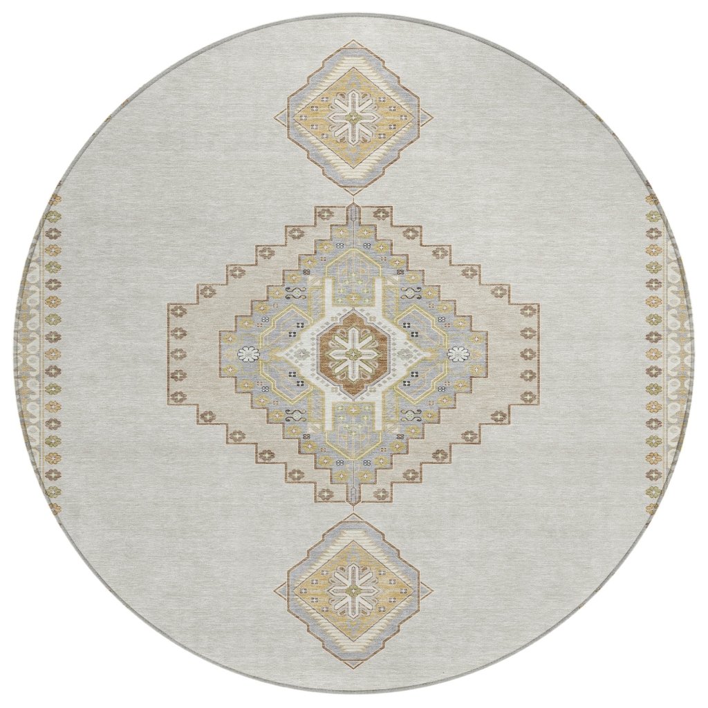 LOOMLAN Rugs Elira Ivory Washable Indoor-Outdoor Rug
