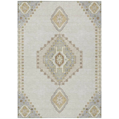LOOMLAN Rugs Elira Ivory Washable Indoor-Outdoor Rug