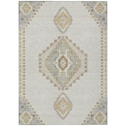 LOOMLAN Rugs Elira Ivory Washable Indoor-Outdoor Rug