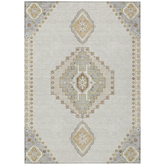 LOOMLAN Rugs Elira Ivory Washable Indoor-Outdoor Rug