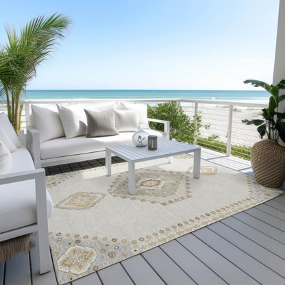 LOOMLAN Rugs Elira Ivory Washable Indoor-Outdoor Rug