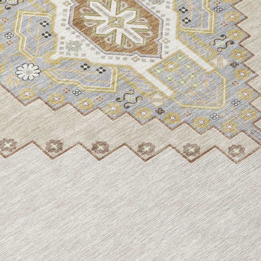 LOOMLAN Rugs Elira Ivory Washable Indoor-Outdoor Rug
