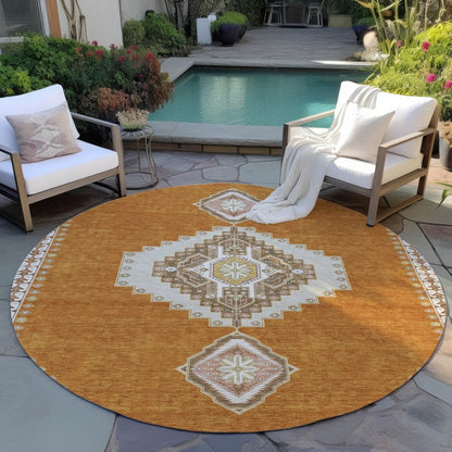 LOOMLAN Rugs Elira Orange Washable Indoor-Outdoor Rug