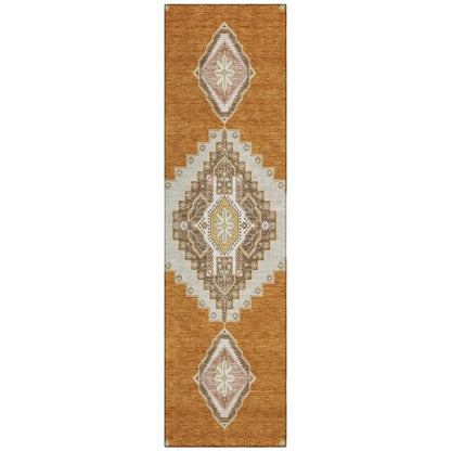 LOOMLAN Rugs Elira Orange Washable Indoor-Outdoor Rug