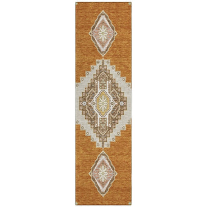 LOOMLAN Rugs Elira Orange Washable Indoor-Outdoor Rug