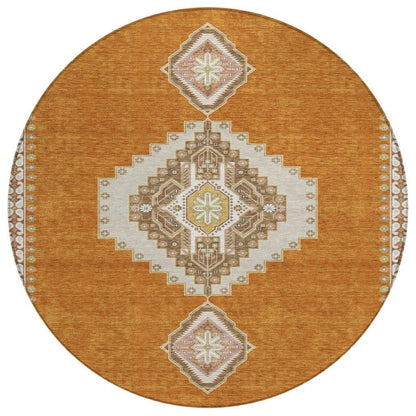 LOOMLAN Rugs Elira Orange Washable Indoor-Outdoor Rug