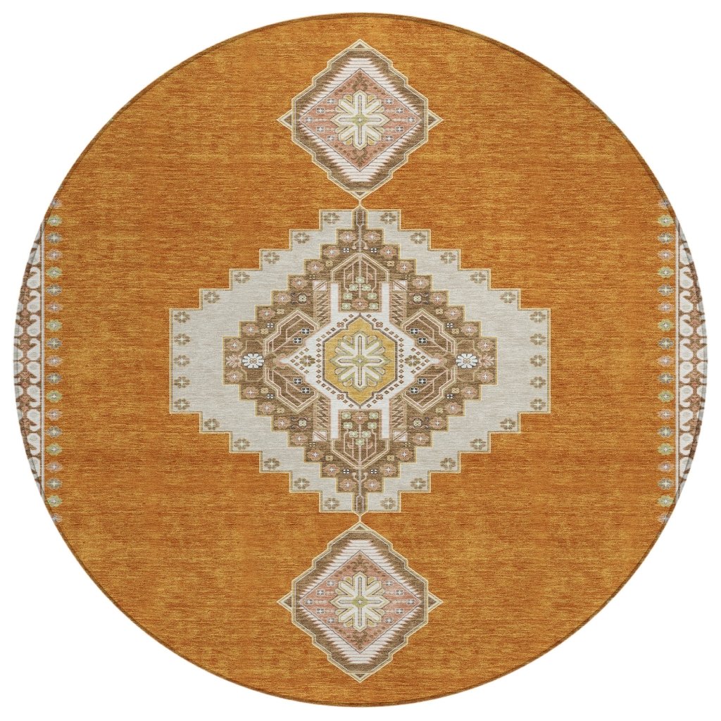 LOOMLAN Rugs Elira Orange Washable Indoor-Outdoor Rug