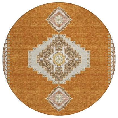 LOOMLAN Rugs Elira Orange Washable Indoor-Outdoor Rug