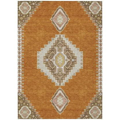 LOOMLAN Rugs Elira Orange Washable Indoor-Outdoor Rug