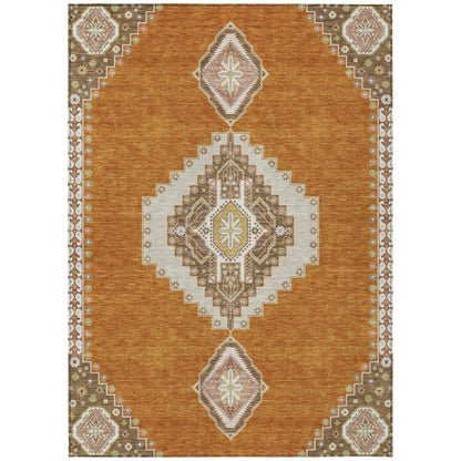 LOOMLAN Rugs Elira Orange Washable Indoor-Outdoor Rug